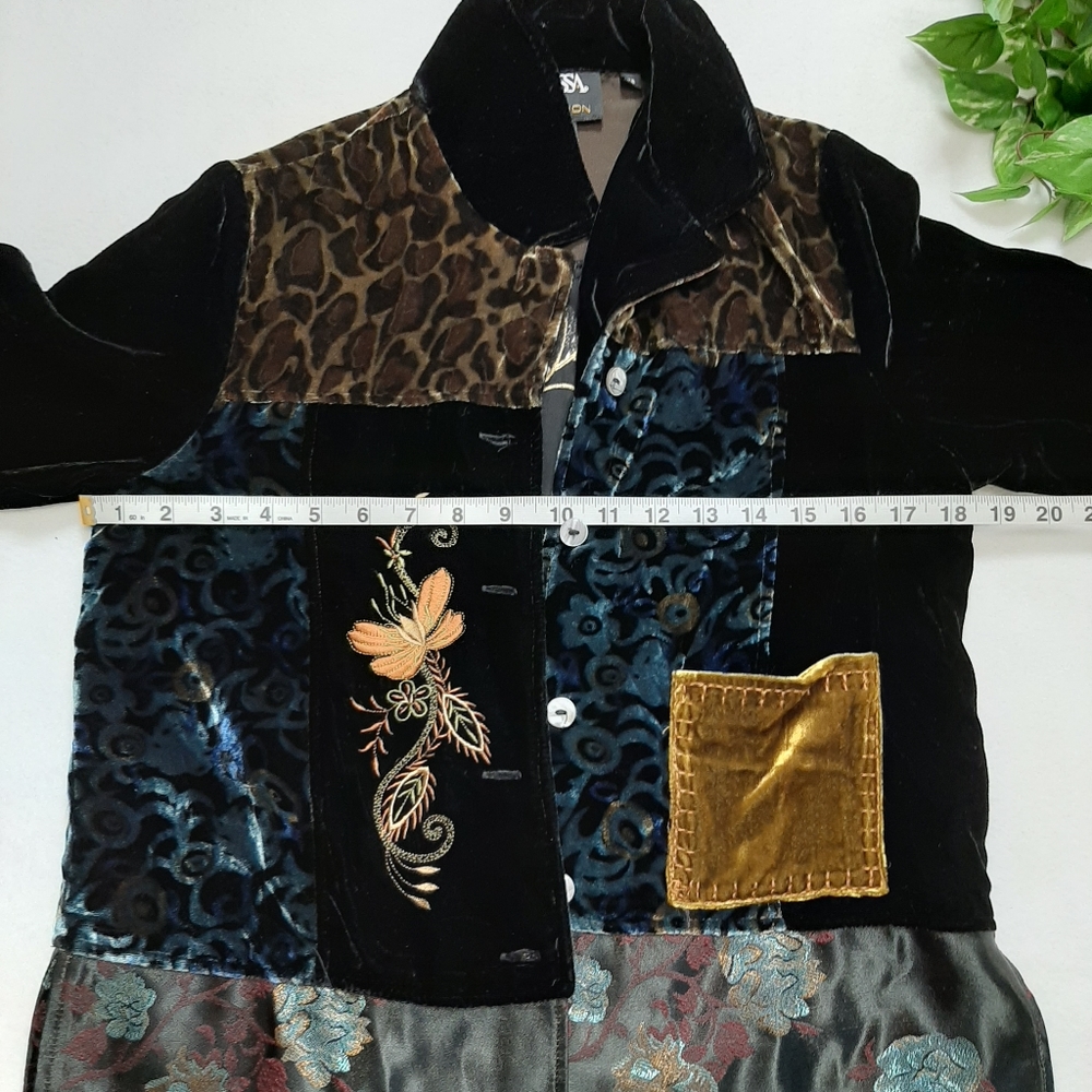 Melissa Collection Velvet‎ Color Block Top  XS - Picture 5 of 11